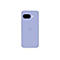 Hellblaues Smartphone von hinten. Zwei Kameras, Blitz, Google-Logo.