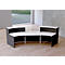Grand comptoir de réception arqué Faro, avec module bas, passage de câbles, L 3240 x P 1230 x 1120 mm, anthracite/anthracite