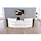 Grand comptoir de réception en arc Faro, avec module bas, passage de câbles, L 3240 x P 1230 x 1120 mm, blanc/anthracite