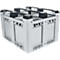 Grand conteneur, avec 3 sabots, L 1200 x l. 1000 x 760 mm, construction fermée, 610 litres