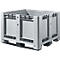 Grand conteneur, avec 3 sabots, L 1200 x l. 1000 x 760 mm, construction fermée, 610 litres