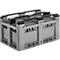 Grand conteneur, avec 3 sabots, L 1200 x l. 800 x 600 mm, construction fermée, 330 litres