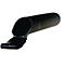 Support en plastique noir et cylindrique avec ouverture inclinée et clip.