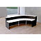 Grote ontvangstbalie Faro, met legbord en zijpanelen, B 3320 x D 1800 x H 1120 mm, antraciet/antraciet