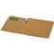 Open brown shipping envelope with green logo print.
