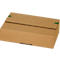 A rectangular cardboard box, closed with a lid. The tabs are secured with green tape.