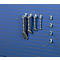 Haak R1 voor werktafel TRESTON Quick Edge, tot 10 kg, ESD geleidend, geschikt voor clean room, Ø 4 x L 50 mm, verzinkt staal, 5 stuks.