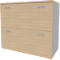 Hängeregistraturschrank ARLON OFFICE, 2 Ordnerhöhen, B 900 x T 450 x H 816 mm, Eiche-Dekor/alu