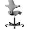 HÅG Capisco 8106 siège de bureau, réglable en hauteur et en profondeur, piétement aluminium, roulettes en dur, mousse, gris clair/noir