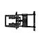 Schwarze TV-Wandhalterung, dreh- und neigbar, mit mehreren Gelenken und Bohrungen für Flexibilität.