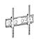 Une image en noir et blanc d'un support mural pour téléviseur. Il comporte plusieurs trous et options de réglage pour le support.