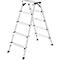Hailo Alu-Sicherheits-Doppelstufenleiter D60 StandardLine, 2 x 5 Stufen, Rutschschutz, Soft-Grip-Sohle, bis 150 kg, EN 131, aluminium