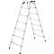 Hailo Alu-Sicherheits-Doppelstufenleiter D60 StandardLine, 2 x 7 Stufen, Rutschschutz, Soft-Grip-Sohle, bis 150 kg, EN 131, aluminium
