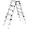 HAILO aluminium dubbele telescopische ladder D100, 2 x 4 - 2 x 6 treden, veiligheidsspreider, kunststof voeten, tot 287 cm werkhoogte, tot 150 kg