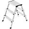 Hailo D60 StandardLine trap, 2 x 3 treden, tot 150 kg, opvouwbaar, antislipvoeten, aluminium &amp; kunststof, B 440 mm