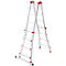 HAILO M80 multifunctionele ladder 4x4 sporten van aluminium, te gebruiken als trapladder, enkele ladder en trapladder, werkhoogte tot 4,70 m