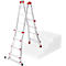 HAILO M80 multifunctionele ladder 4x4 sporten van aluminium, te gebruiken als trapladder, enkele ladder en trapladder, werkhoogte tot 4,70 m
