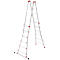 HAILO M80 multifunctionele ladder 4x6 sporten gemaakt van aluminium, te gebruiken als trapladder, enkele ladder en trapladder, werkhoogte tot 6,75 m