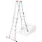 HAILO M80 multifunctionele ladder 4x6 sporten gemaakt van aluminium, te gebruiken als trapladder, enkele ladder en trapladder, werkhoogte tot 6,75 m