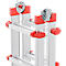 HAILO M80 multifunctionele ladder 4x6 sporten gemaakt van aluminium, te gebruiken als trapladder, enkele ladder en trapladder, werkhoogte tot 6,75 m