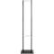 Zwarte kledingrek met twee horizontale stangen om kleding op te hangen, metalen frame.