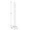 Witte stand met haken, 176 cm hoog, vierkante voet, 29 cm breed. Voor kleding of accessoires.