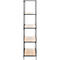 Smalle plank met metalen frame en lichte houten planken. De plank heeft 5 planken.