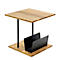 Table d'appoint carrée avec plateau en bois et cadre noir.
