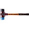 HALDER Schonhammer SIMPLEX, L 490 mm, Kopf-Ø 80 mm, weich/mittelhart, TPE-soft/Gummi, Holzstiel