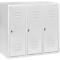 Halfhoge kledinglocker, 3 compartimenten, 300 mm, draaigrendelslot, lichtgrijs/lichtgrijs