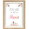 Une image encadrée avec le texte 'YOU ARE MY Home', décorée de plumes et de fleurs.