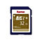 Blaue Hama SD-Karte mit Logo, 32 GB, 80MB/s.