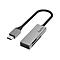 Hama USB-C-Adapter in Grau mit Kabel und verschiedenen Anschlüssen auf weißem Hintergrund.