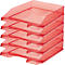HAN Ablagekorb, DIN C4, Kunststoff, 6 Stück, rot-transparent