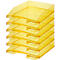 HAN Cesta archivadora clásica, para formato A4/C4, con campo de etiquetado, apilable, An 255 x Pr 348 x Al 65 mm, plástico, amarillo/transparente, 6 piezas 