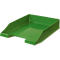 Green plastic empty tray. Sloping sides and a raised edge.