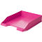 Bright pink desk tray labeled "HAN". The tray has a rectangular shape with sloping sides.