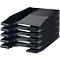 Black plastic filing system, consisting of five stackable trays.