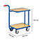 Handgreeproller met 2 houten laadvlakken