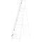 White household ladder with silver handrail.
