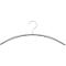 A single silver clothes hanger with a curved bar and bent hook.