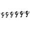 Gray rod with black hooks. These are attached at regular intervals.