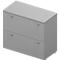 Hangmappenkast ARLON OFFICE, 2 ordnerhoogten, B 900 x D 450 x H 816 mm lichtgrijs/aluminium