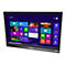 Hanns-G Monitor mit Windows-Startbildschirm vor weißem Hintergrund.