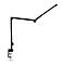 Schwarze Schreibtischlampe mit Klemme an weißem Hintergrund. Der lange, verstellbare Arm ist in Position gebracht.
