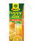 Rauch Happy Day Orangensaft-Packung mit Trinkhalm vor weißem Hintergrund.