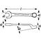 HAZET Combisleutel 603, AF 19 mm, L 220 mm, CV-staal, verchroomd, vorm B, offset 10°, DIN 3113