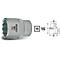 Metalen dopsleutel, HAZET 880 Z, 10, 3/8 inch, met technische tekening.