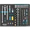 Hazet gereedschapsbak 163-138/77, 3/3 module, incl. gereedschapsassortiment, 77 st, B 519 x D 392 x H 35 mm, schuim, zwart/blauw