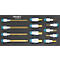 Hazet gereedschapsbak 163-220/13, 1/3 module, incl. schroevendraaier-dopsleutelset, 13 st, B 342 x D 172 x H 35 mm, schuim, zwart/blauw